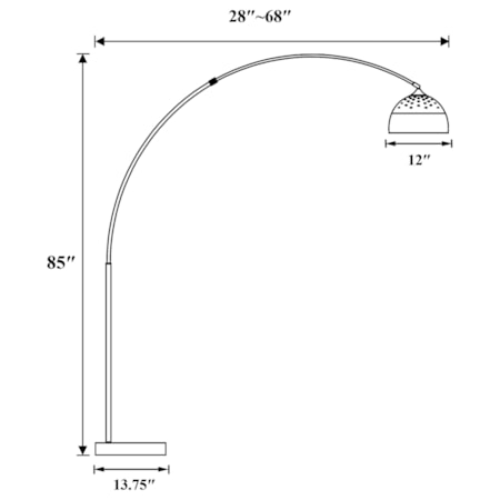 Krester 85-inch Dome Shade Arc Floor Lamp