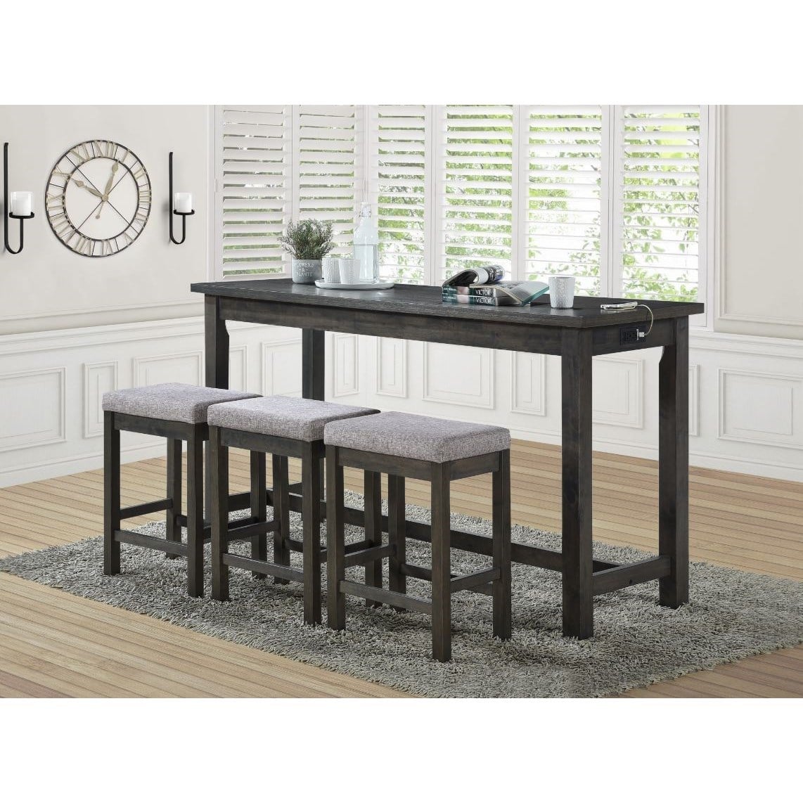 Homelegance Connected Collection 4-Piece Pack Counter Height Set