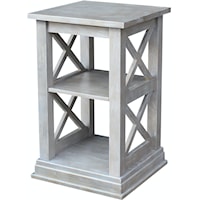 Farmhouse Square End Table with X Design