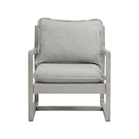 Transitional Accent Chair with Wooden Frame