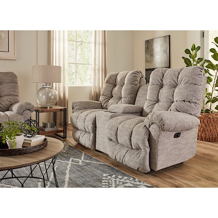 Power Tilt Headrest Rocker Console Loveseat