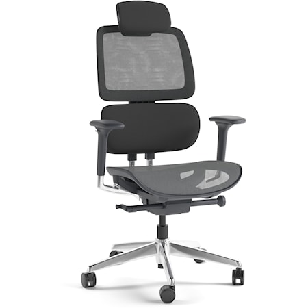 Contemporary Adjustable Height Task Chair with Lumbar Support