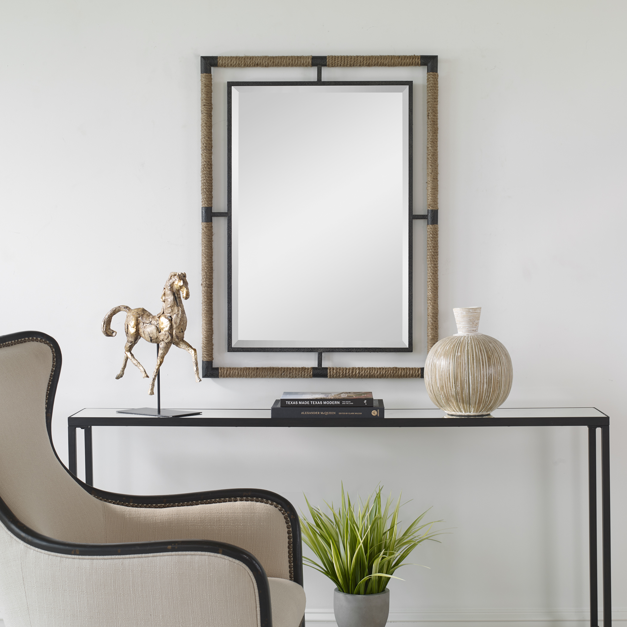 Melville Iron &amp; Rope Mirror