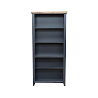 Farmhouse 5-Shelf Bookcase with Adjustable Shelving