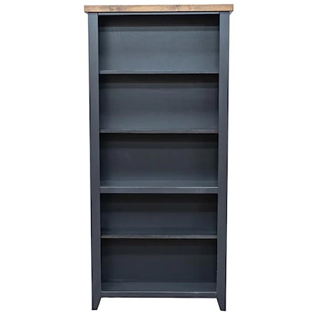 Farmhouse 5-Shelf Bookcase with Adjustable Shelving