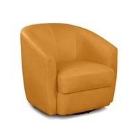 Dorset Contemporary Swivel Base Barrel Chair with Attached Cushions