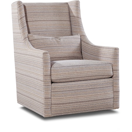 Transitional Swivel Glider Chair with Slope Arms