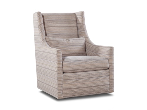 Transitional Swivel Glider Chair with Slope Arms