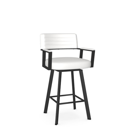 Counter Height Upholstered Seat and Backrest Swivel Stool
