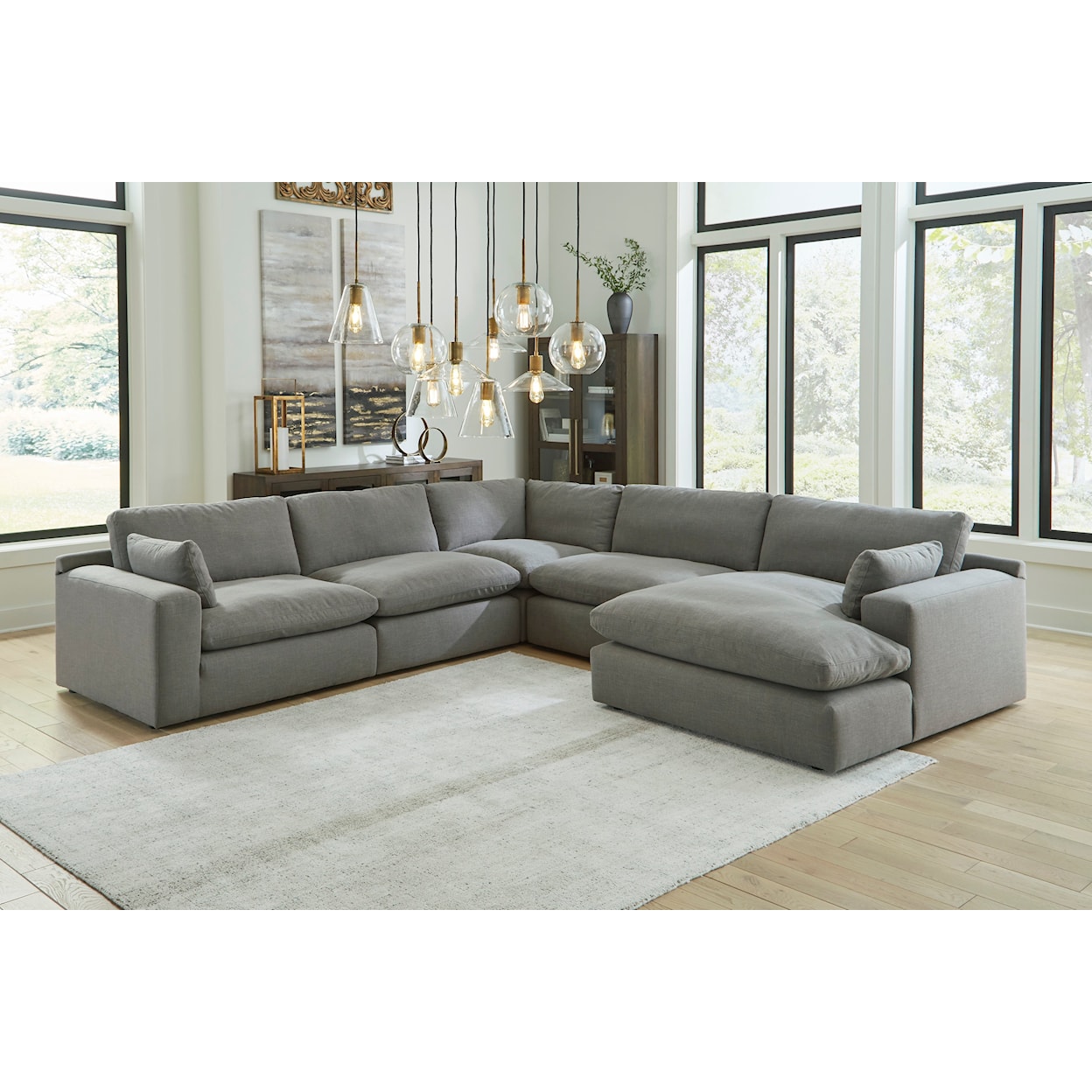 Ashley Furniture Benchcraft Elyza 5-Piece Modular Sectional with Chaise