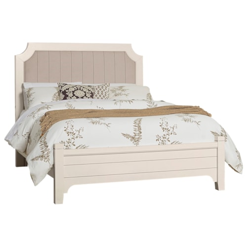 Transitional Upholstered Queen Bed with Low Profile Footboard