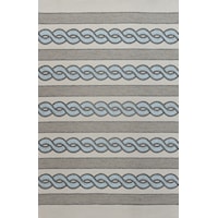 7' Square Ivory/Spa Cable Knit Rug