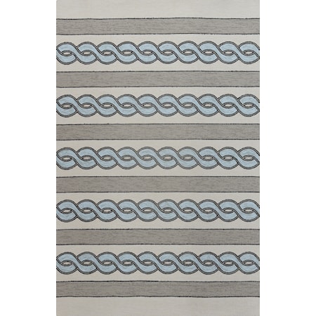 7' Square Ivory/Spa Cable Knit Rug