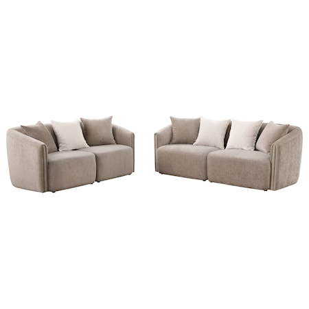 Townsend 2-piece Chenille Sofa Set Latte