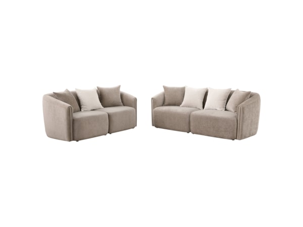 Townsend 2-piece Chenille Sofa Set Latte