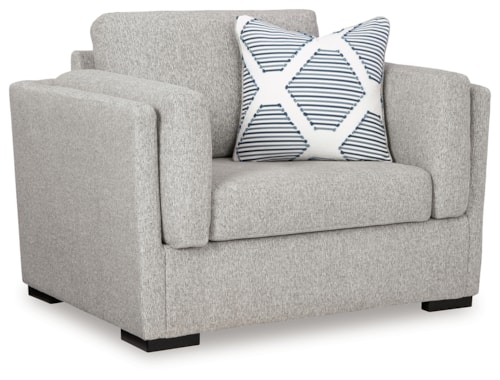 Contemporary Oversized Chair with Arm Pillows