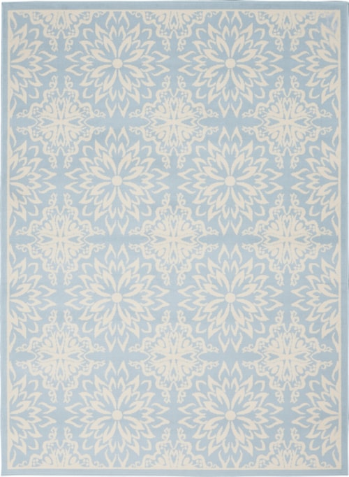 5'3" x 7'3" Ivory/Light Blue Rectangle Rug
