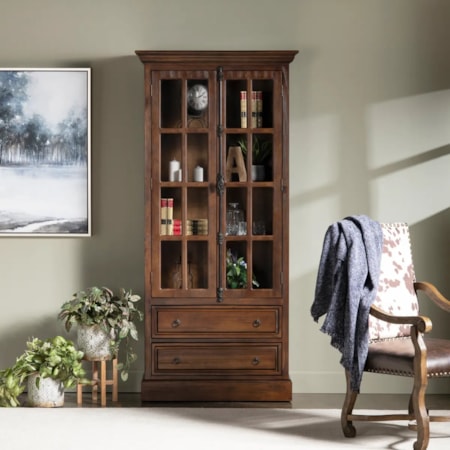 2-Door 2-Drawer Curio Cabinet