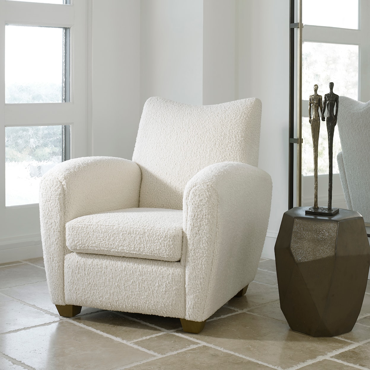 Uttermost Teddy Teddy White Shearling Accent Chair