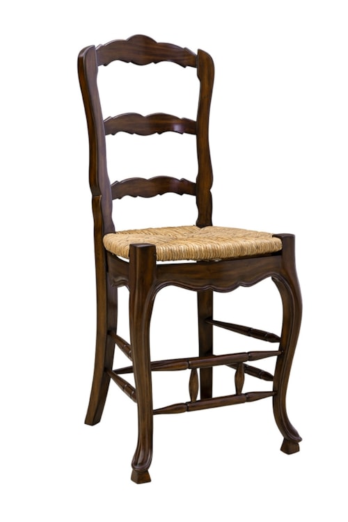 Traditional 24" Ladderback Counter Stool with Woven Rush Seat
