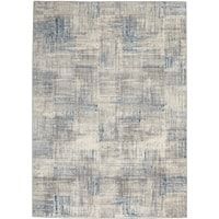 5'3" x 7'3" Ivory/Grey/Blue Rectangle Rug