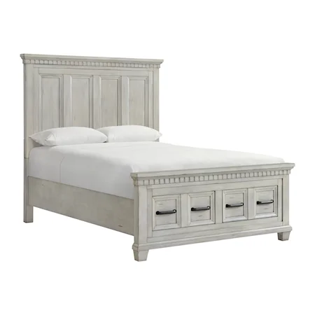 Cottage Queen Storage Bed with Dental Molding