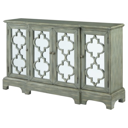 Wood Trellis Storage Accent Cabinet