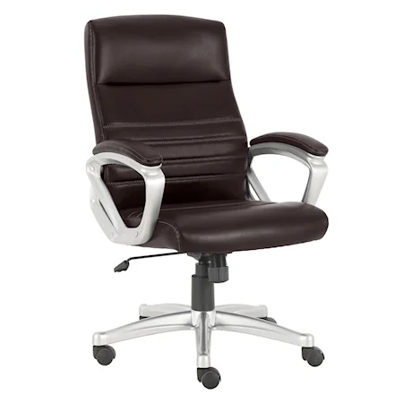 Contemporary Desk Chair with Stainless Steel Base and Adjustable Seat