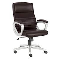 Contemporary Desk Chair with Stainless Steel Base and Adjustable Seat