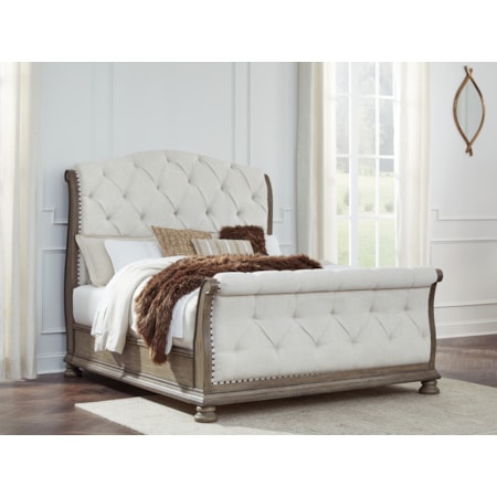 Queen Upholstered Sleigh Bed