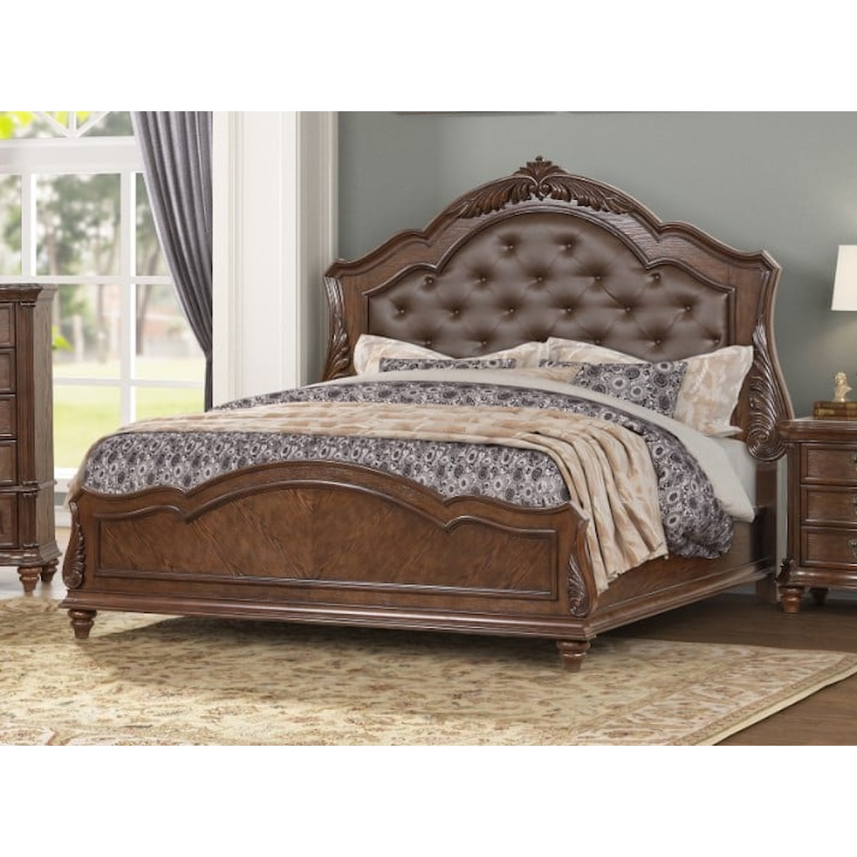 New Classic Furniture Roma King Upholstered Bed