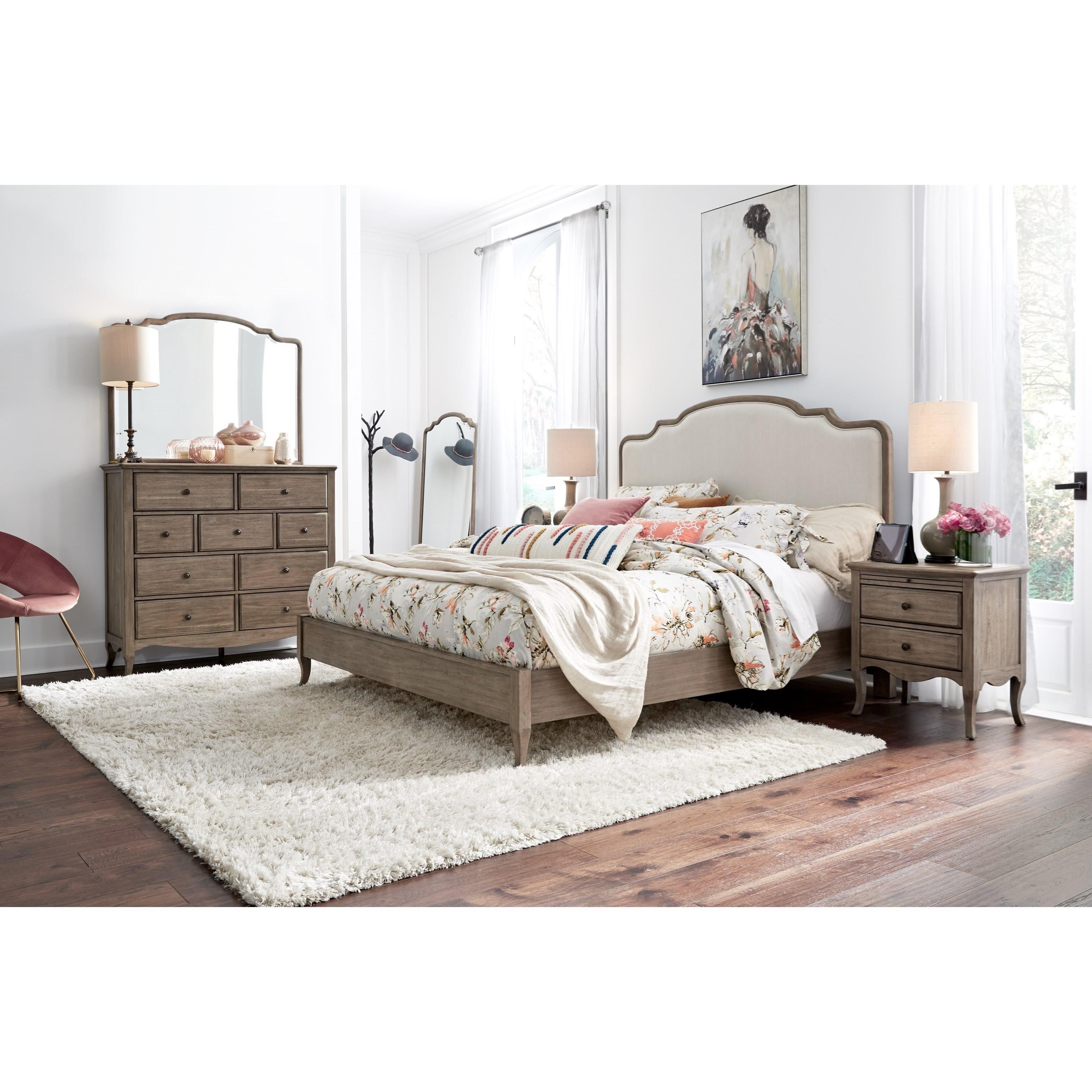 Aspenhome Provence Cal King Upholstered Panel Bed