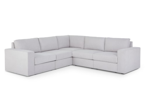 Flex 5-Seat Sectional with Wide Arm - Frost