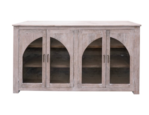 Coastal 4-Door Console with Metal Handles