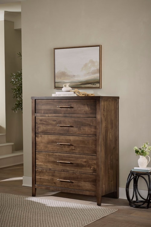 Transitional 5-Drawer Chest with Smooth Drawer Guides