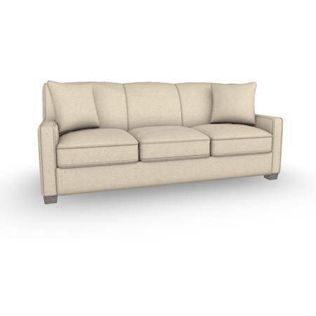 Transitional Full Sleeper Sofa with Memory Foam Mattress & Toss Pillows