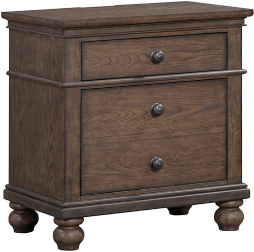 Traditional 2-Drawer Nightstand with Outlets