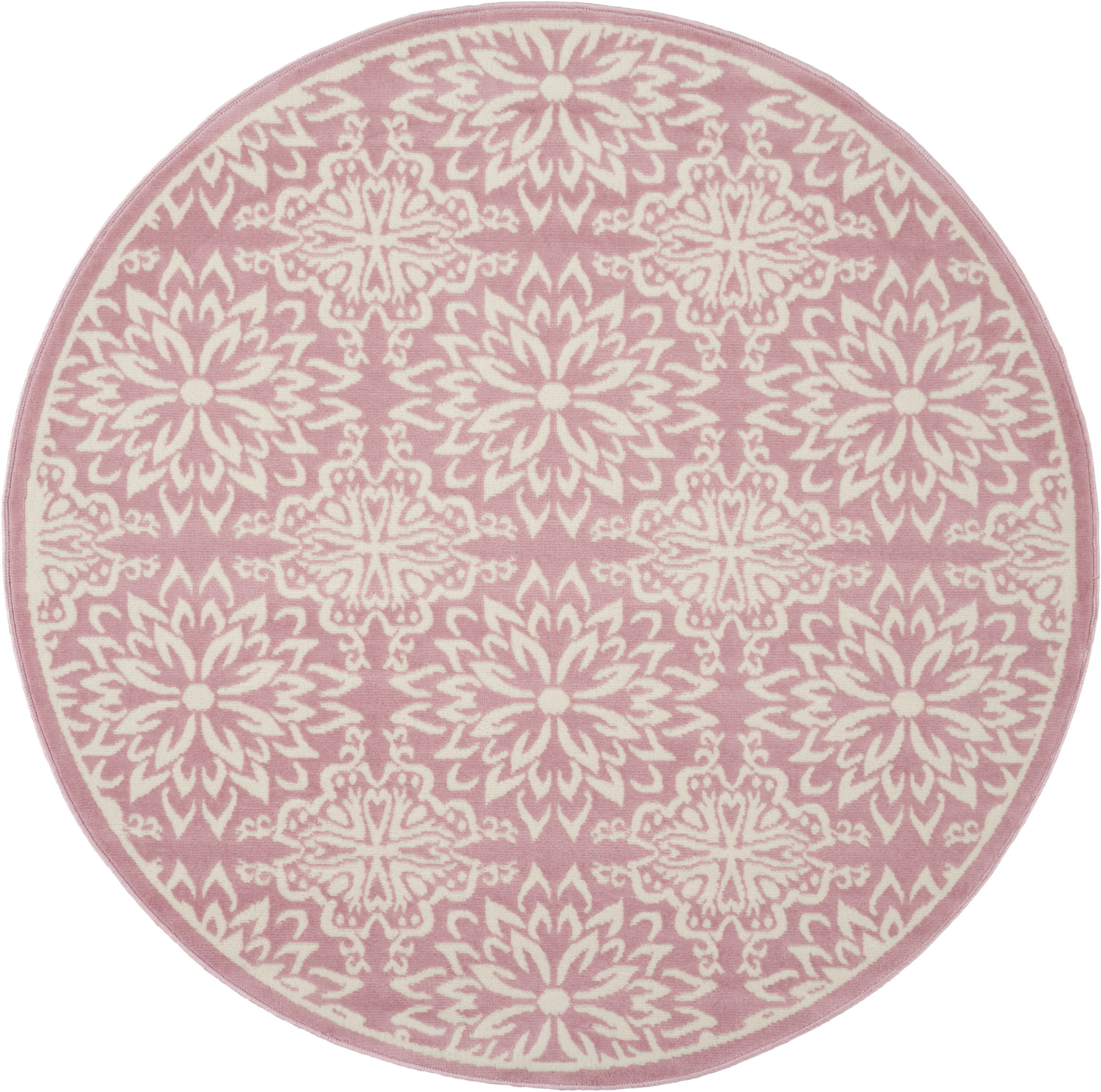 5'3"  Ivory/Pink Round Rug