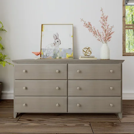 Youth 6 Drawer Dresser in Stone