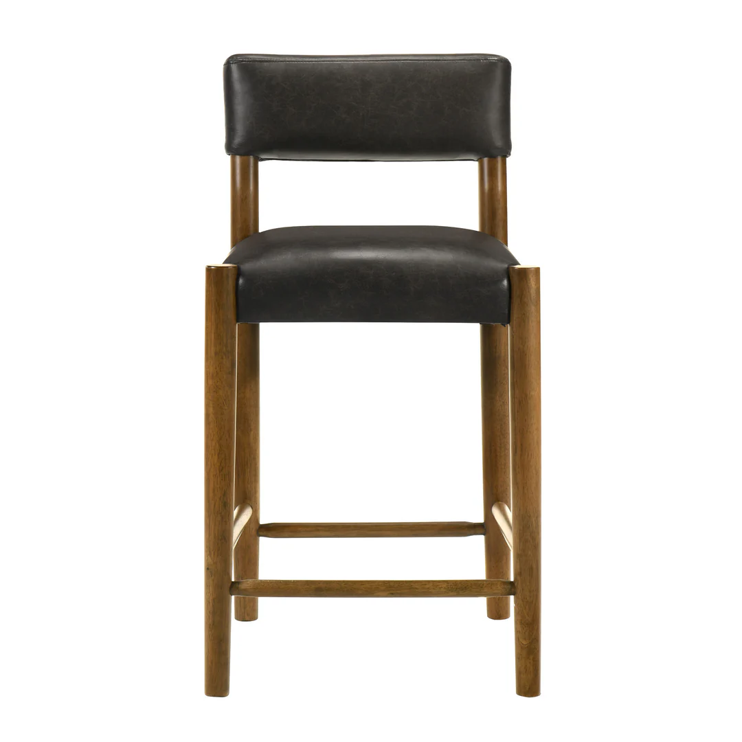Armen Living Bennet Faux-Leather Upholstered Counter Chair