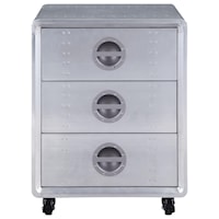 Industrial 3-Drawer Accent Cabinet with Casters