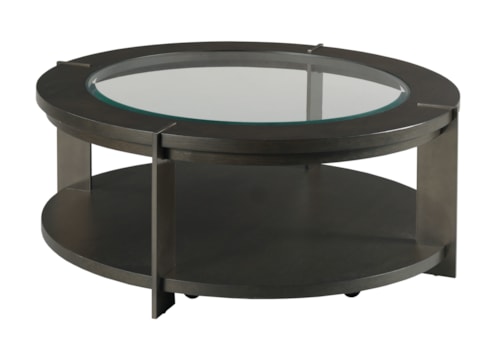 Contemporary Round Coffee Table with Casters