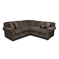 Contemporary 2-Piece Sectional Sofa with Rolled Arms