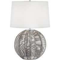 Table Lamp-Natural rattan basket in grey