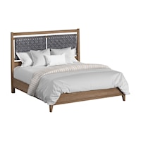 Farmhouse King Panel Bed with Weave Headboard