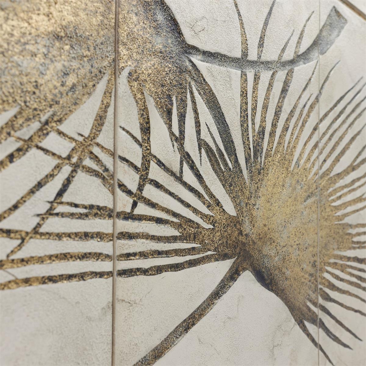 Modern Palm Frond 6-Door Credenza