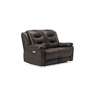 Leighton Casual Power Reclining Loveseat with Power Headrest and Lumbar