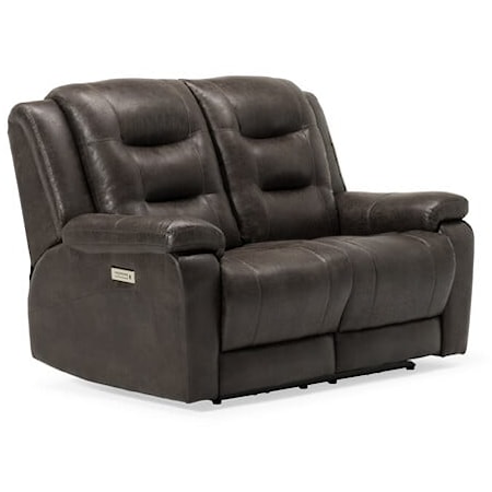 Leighton Casual Power Reclining Loveseat with Power Headrest and Lumbar
