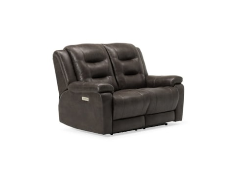 Leighton Casual Power Reclining Loveseat with Power Headrest and Lumbar