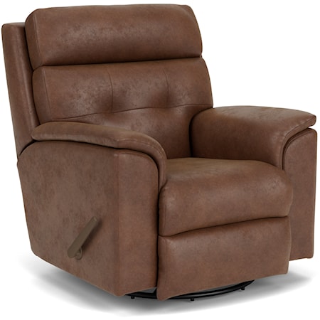 Casual Swivel Gliding Recliner with Tufted Back